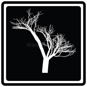 黑图标白树。光栅