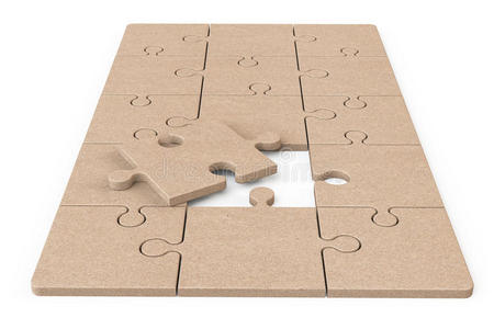 纸板锯齿形拼图照片