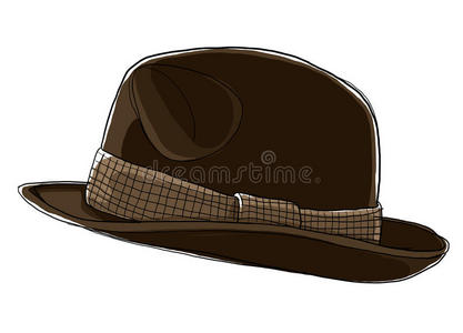 男式棕色帽子软呢帽