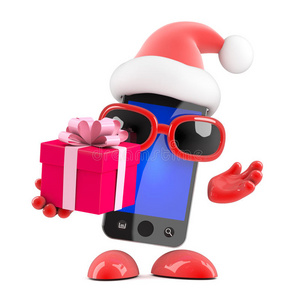 3d圣诞老人智能手机有礼物送给你