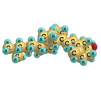 白色背景下胆钙化醇d的分子结构