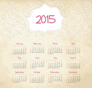 2015 年日历