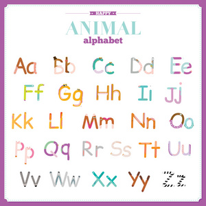 可爱又搞笑的动物园字母 abc