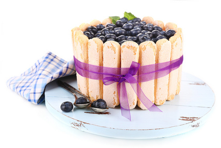 与蓝莓的夏洛特美味蛋糕
