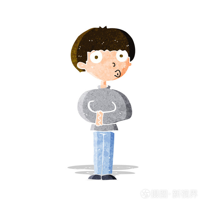 卡通有好奇心的人