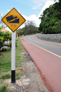 陡峭的曲线道路标志