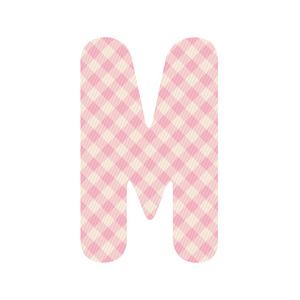 粉红方形图案字母 m