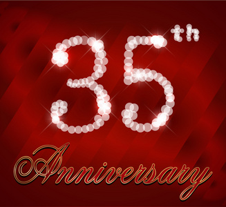 35 年生日快乐卡 35 周年闪闪发光照片