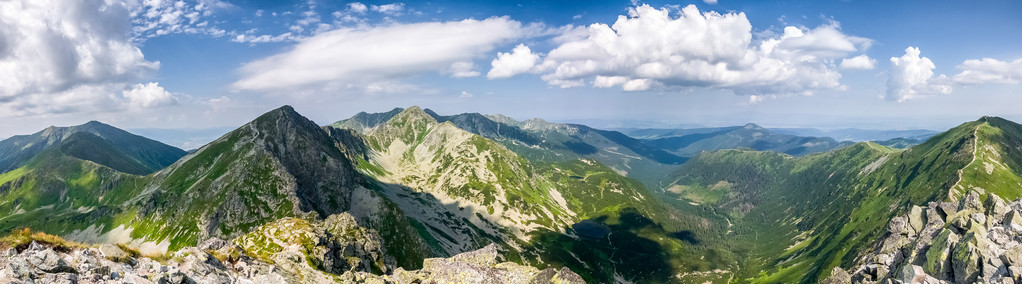 全景从山顶西上塔特拉山 斯洛伐克