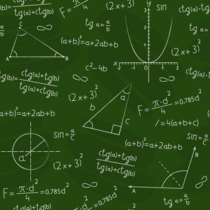 黑板上用的几何形状和计算公式