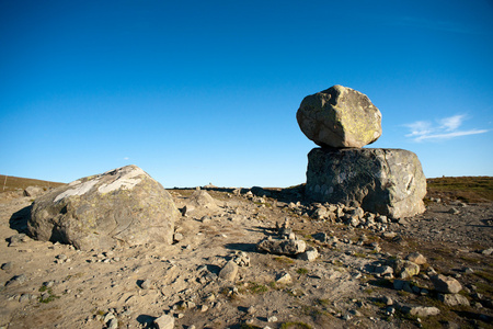高原上的巨石 valdresflye, jotunheimen, norwa