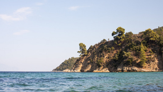 景观用水，岩石和土地   爱琴海，希腊
