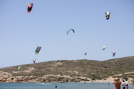 普拉索尼西岛的 kitesurf 性能
