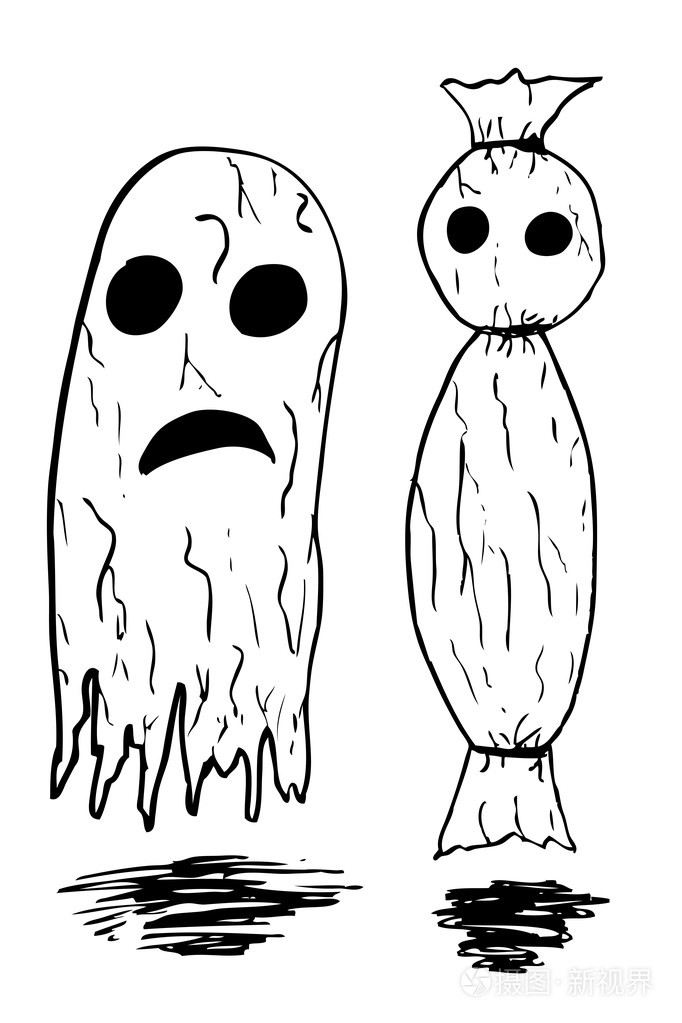 手绘素描幽灵