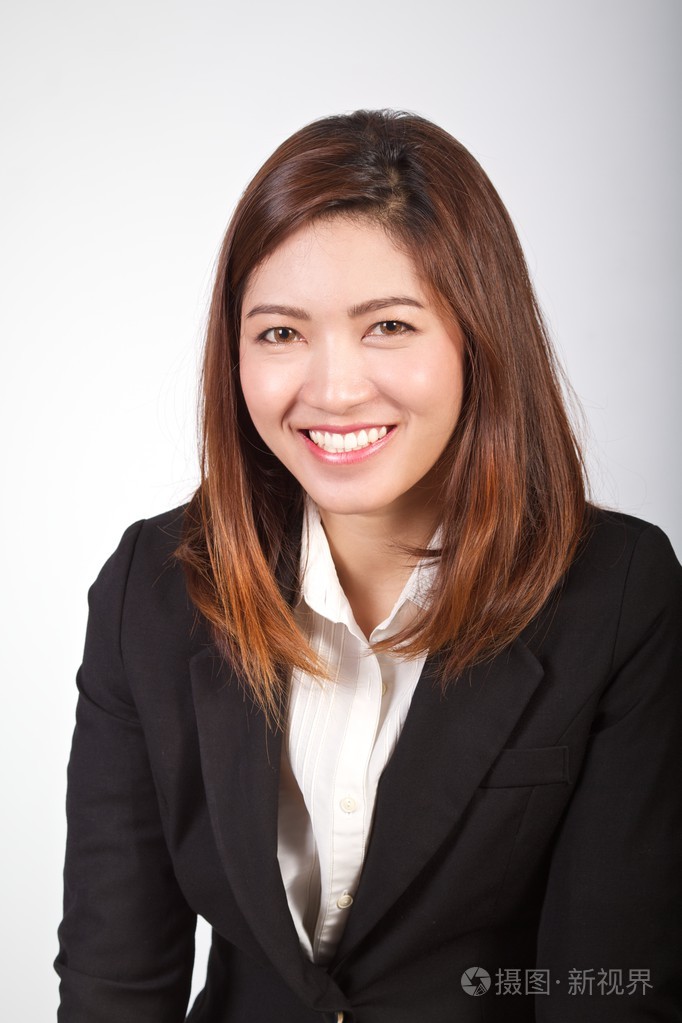 在白色背景上的商界女强人