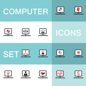 一套计算机电子业务的图标