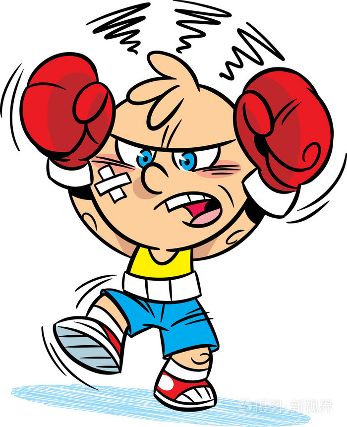 可爱的卡通拳击手