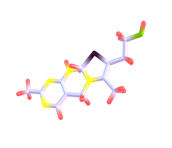 硫胺素 维生素 B1 分子结构对白色