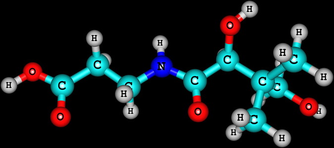 泛酸 (维生素 b5) 分子结构上黑色背景照片