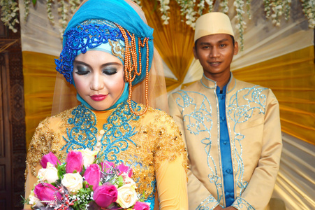 印度尼西亚的新婚夫妇