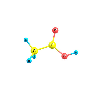 醋酸分子上白色孤立