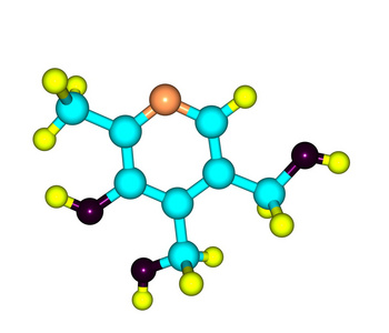吡哆醇 维生素 b6 分子结构在白色背景上