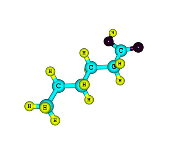 己 己酸分子上白色孤立