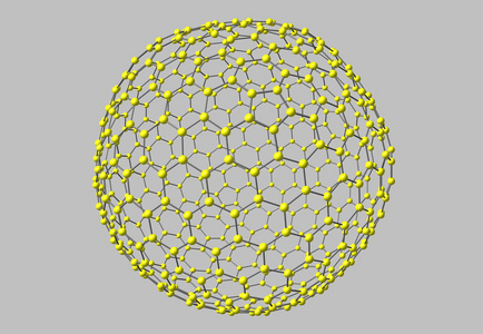 富勒烯分子上白色孤立