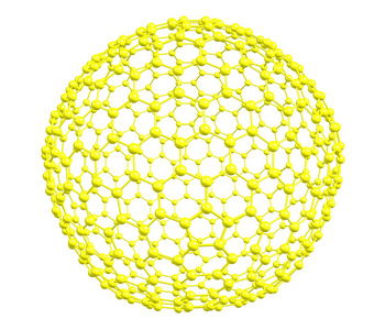 富勒烯分子上白色孤立