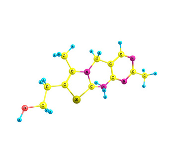 硫胺素 维生素 B1 分子结构对白色