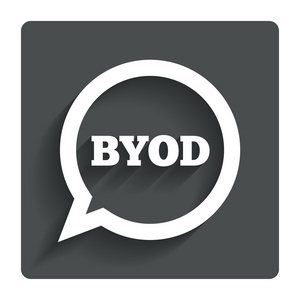 byod 签名图标。带您自己的设备符号