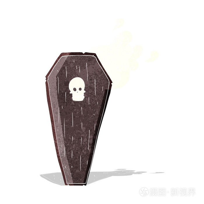 幽灵般的卡通棺材
