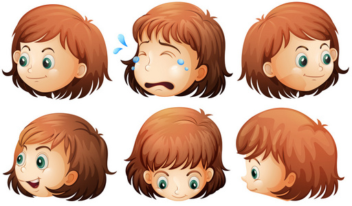 不同的面部表情照片