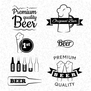 组矢量啤酒图标 标签和标志