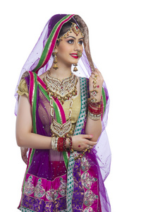 传统的印度新娘照片