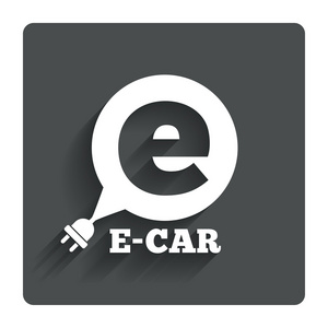 电动汽车标志图标。电动汽车符号
