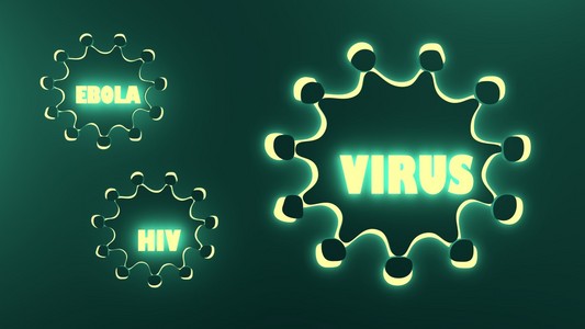 埃博拉病毒 病毒 艾滋病毒霓虹闪耀文本