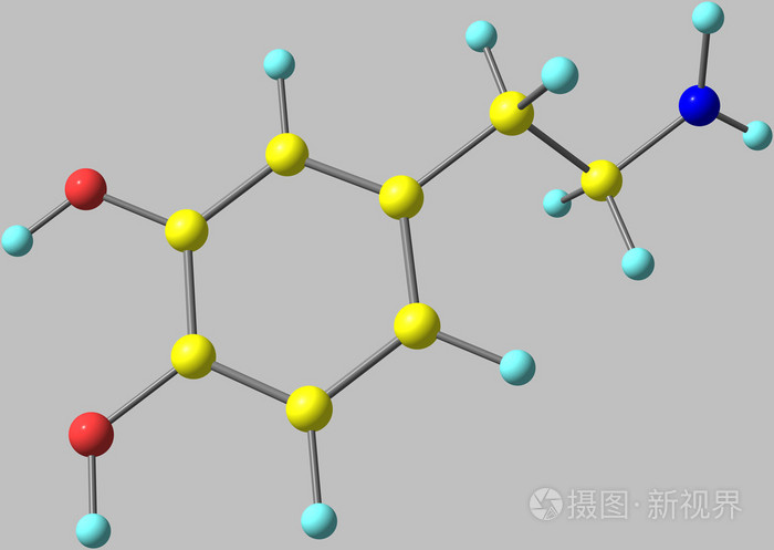 多巴胺分子上灰色孤立