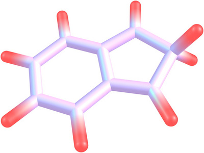 2 h 茚分子结构在白色背景上