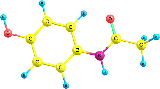 对乙酰氨基酚分子模型