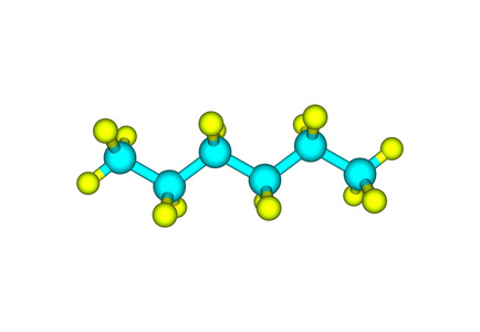 正己烷正己烷分子结构上白色孤立照片