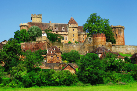 马丽卡斯泰尔诺中世纪城堡 多尔多涅河 法国