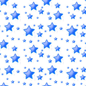 无缝的蓝色恒星背景