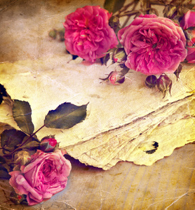 玫瑰和手工纸