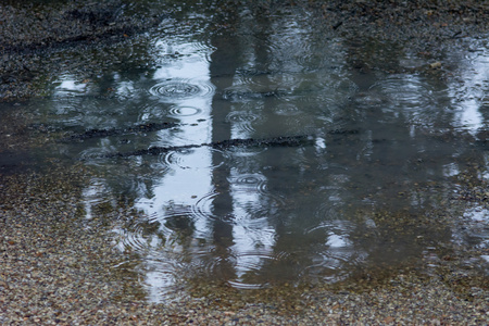 地面上的雨滴