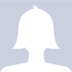 女性形象头像图标在蓝色背景上白色用于社会照片
