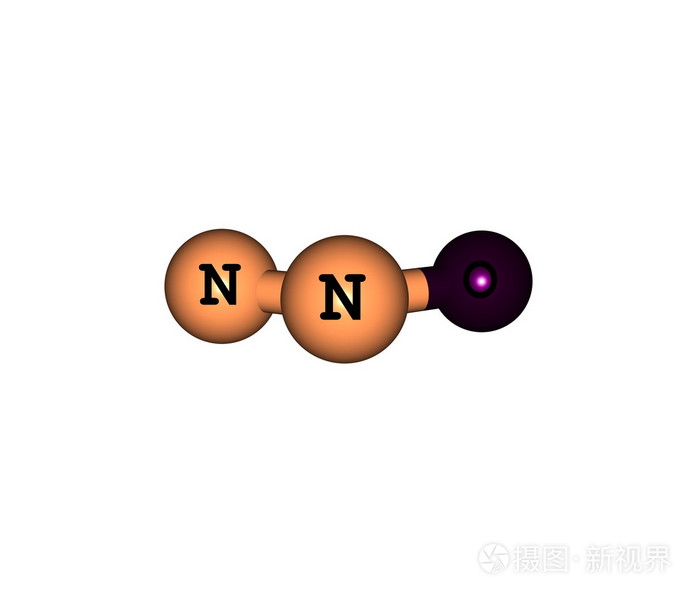 一氧化二氮分子的结构上白色孤立