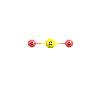 二氧化碳分子的结构上白色孤立