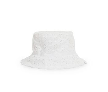 白色背景上的白色帽子