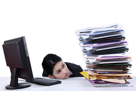 劳累过度的商人照片